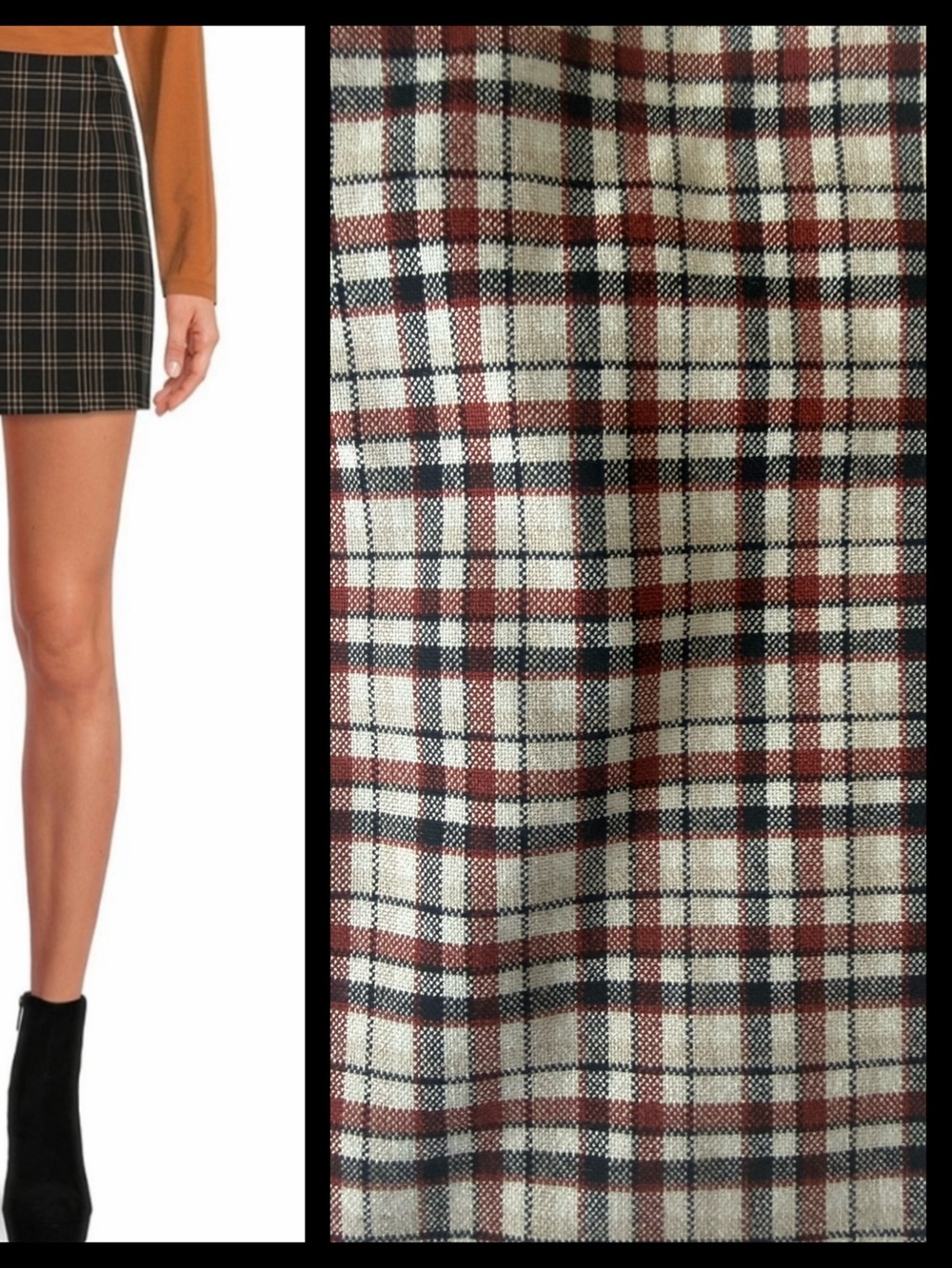 NWOT Gianni Bini Faux Wrap Belle Plaid Mini Skirt